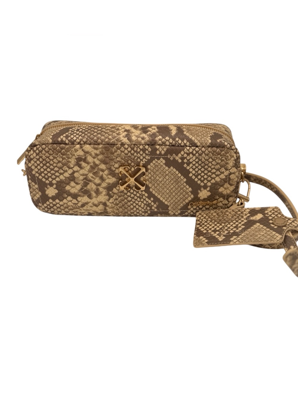 Off-White Snake-Print Camera/Shoulder Bag